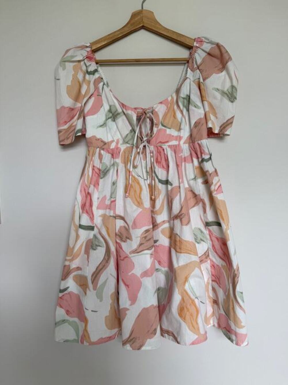 Abercrombie & Fitch Mini Dress XS Floral Puff Sleeve Cottagecore Boho Babydoll